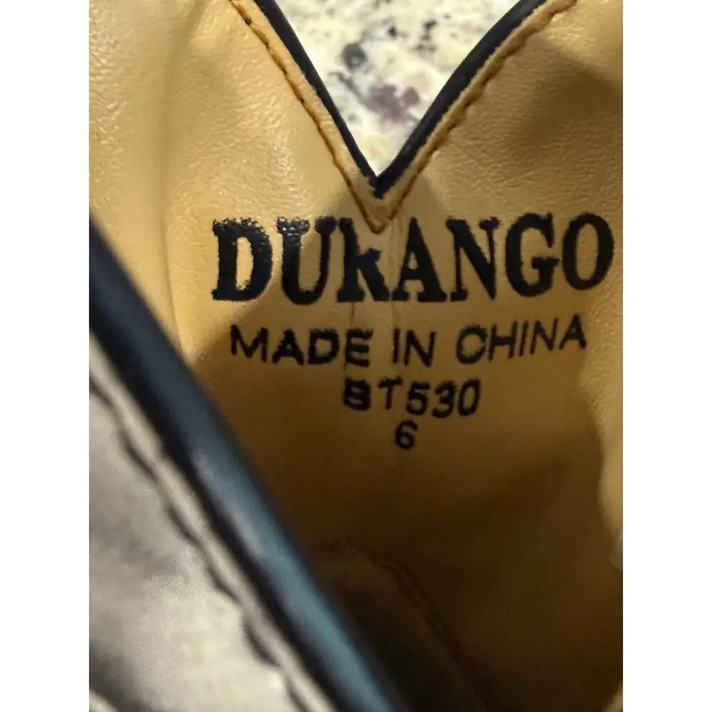 Vintage 90s Durango Kids 6C Cowboy Boots Shades of the Old West Black Leather